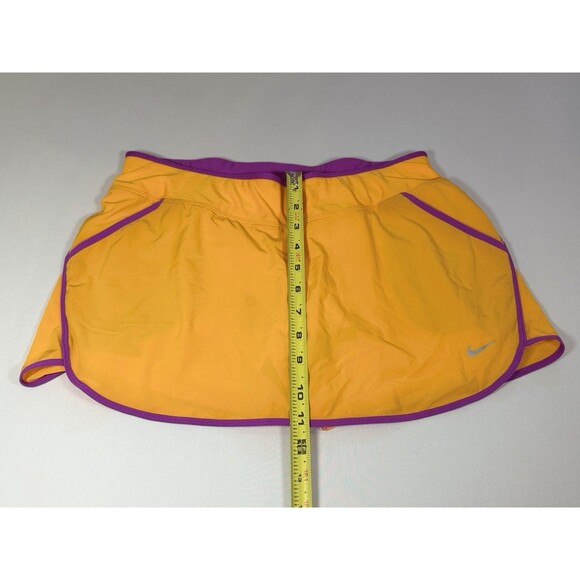 Nike Womens Shorts Skirt Medium Orange Athletic Lined Running Dri Fit Gym - Picture 8 of 9